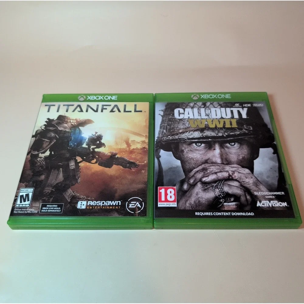 Xbox One Call of Duty WWII and Titanfall 2 Game Lot Bundle Activision EA EUC